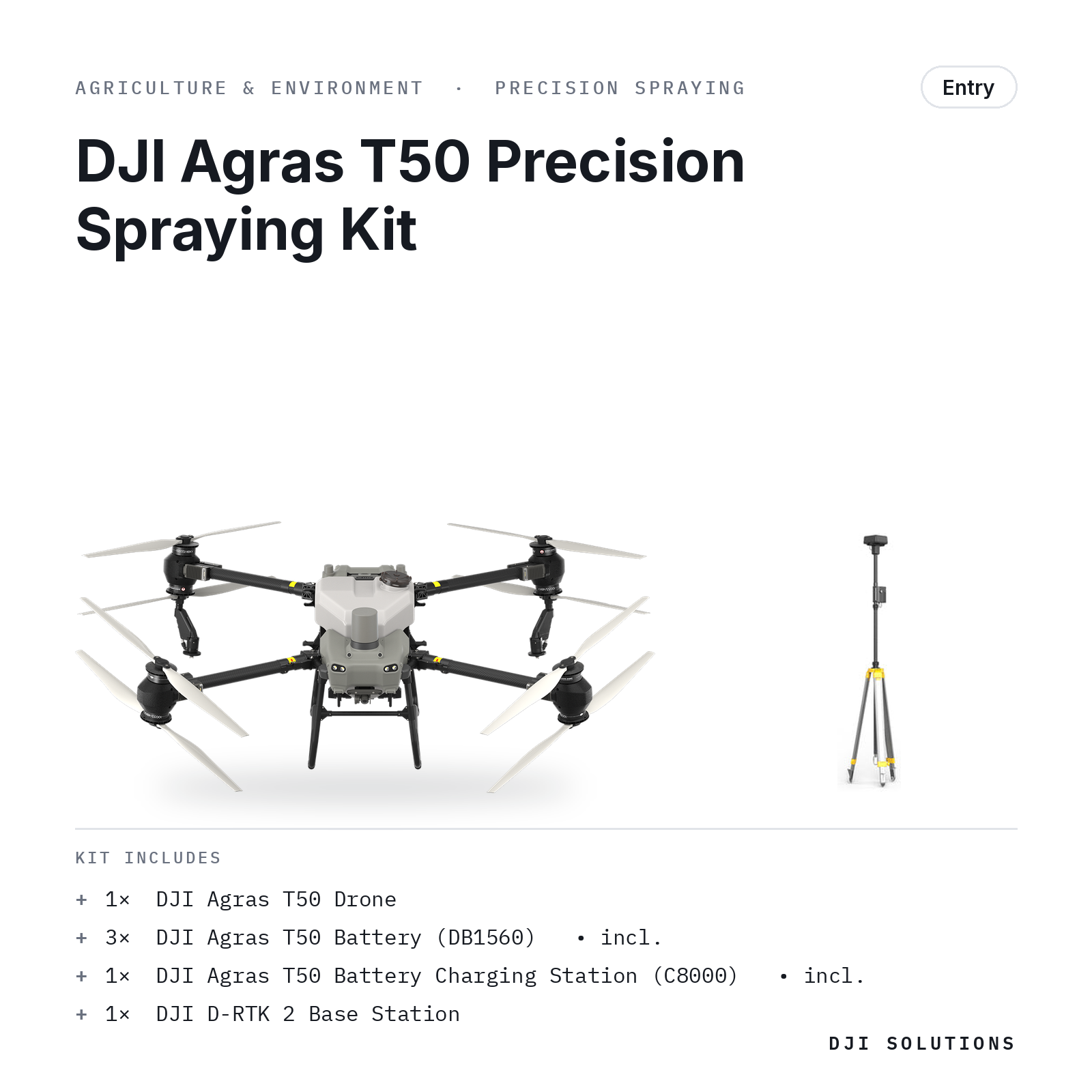 DJI Agras T50 Precision Spraying Kit — kit contents graphic